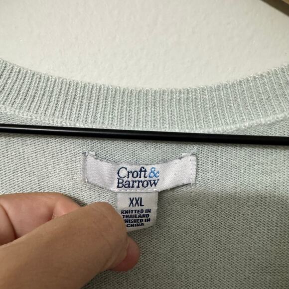 Croft & Barrow Sweater XXL Green V-Neck - Picture 2 of 12